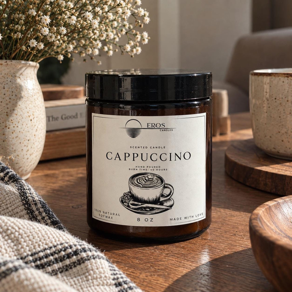 Cappuccino Scented Scented Candle | 100% Natural Soy wax | Hand Poured