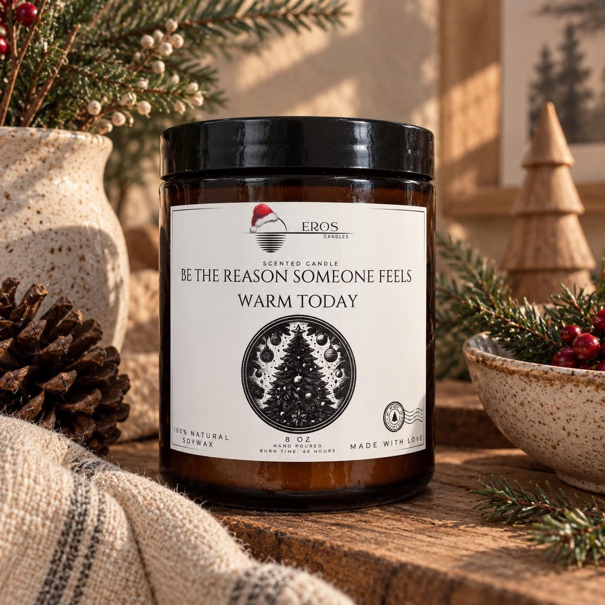 Christmas Scented Candle | 100% Natural Soy wax | Hand Poured