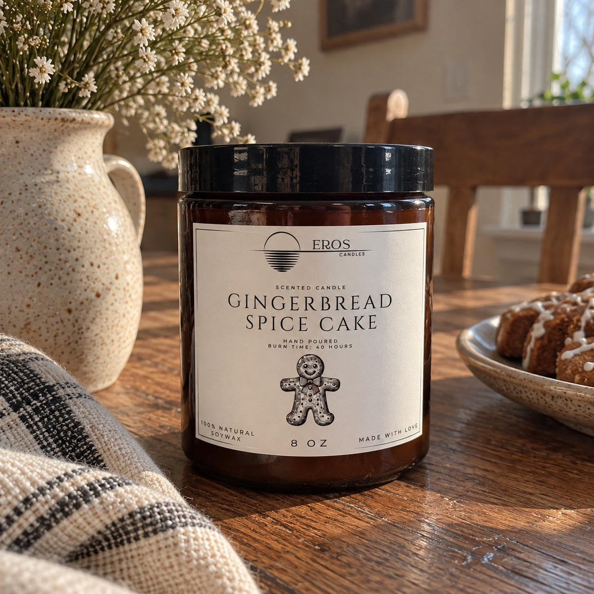 Gingerbread Scented Candle | 100% Natural Soy wax | Hand Poured