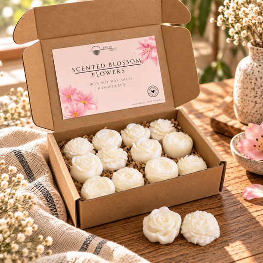 Scented Blossom Flowers | 100 % Soy Wax Melts | Handmade Flower Wax Melts | 12 Piece Box