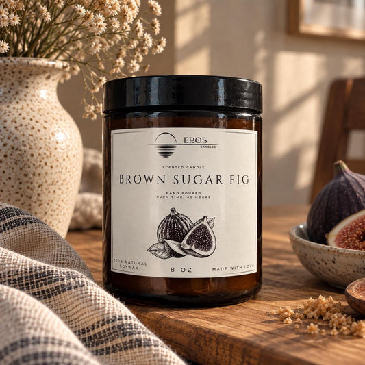 Brown Sugar Fig Scented Candle | 100% Natural Soy wax | Hand Poured