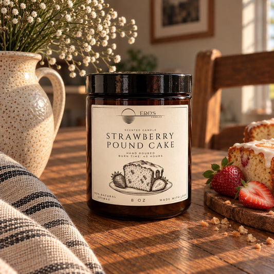 Strawberry Pound Cake  Scented Candle | 100% Natural Soy wax | Hand Poured