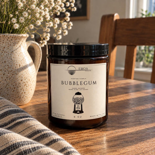 Bubblegum Scented Candle | 100% Natural Soy wax | Hand Poured