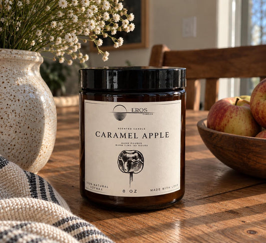 Caramel Apple Scented Candle | 100% Natural Soy wax | Hand Poured