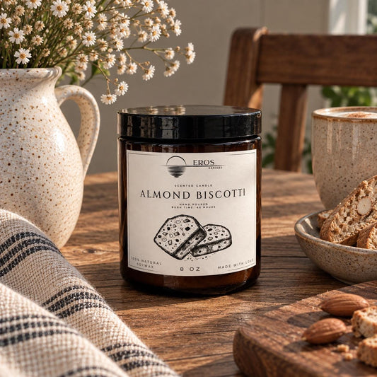 Almond Biscotti Scented Candle | 100% Natural Soy wax | Hand Poured