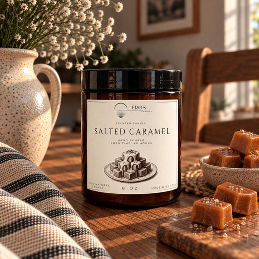 Salted Caramel Scented Candle | 100% Natural Soy wax | Hand Poured