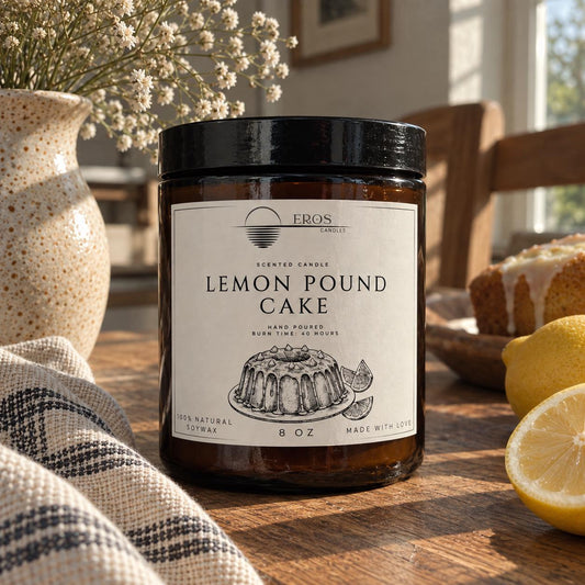 Lemon Pound Cake Scented Candle | 100% Natural Soy wax | Hand Poured