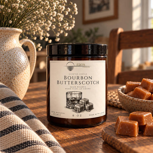 Bourbon Butterscotch Scented Candle | 100% Natural Soy wax | Hand Poured