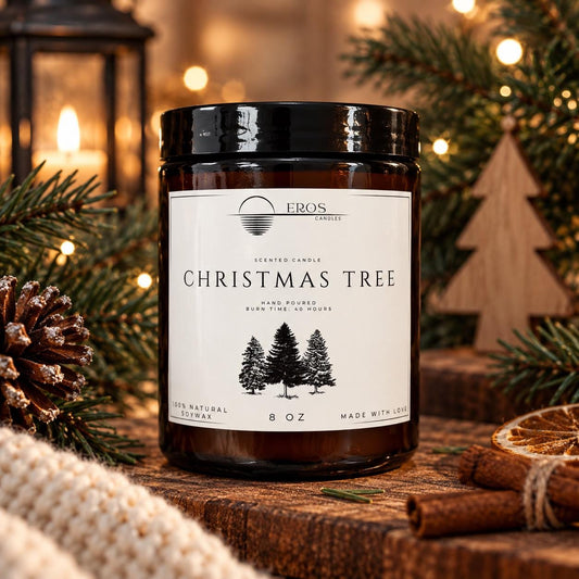 Christmas Tree Scented Candle | 100% Natural Soy wax | Hand Poured